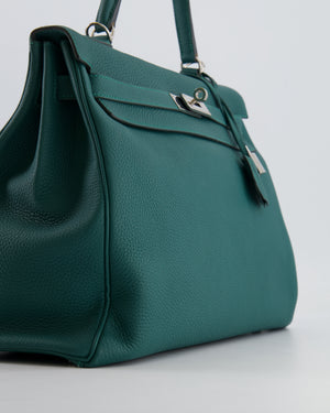 Hermes Kelly 35 Retourne Bag in Vert Vertigo Togo Leather with Palladium Hardware
