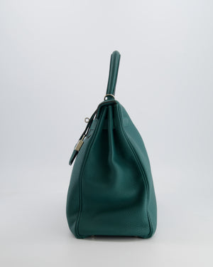 Hermes Kelly 35 Retourne Bag in Vert Vertigo Togo Leather with Palladium Hardware
