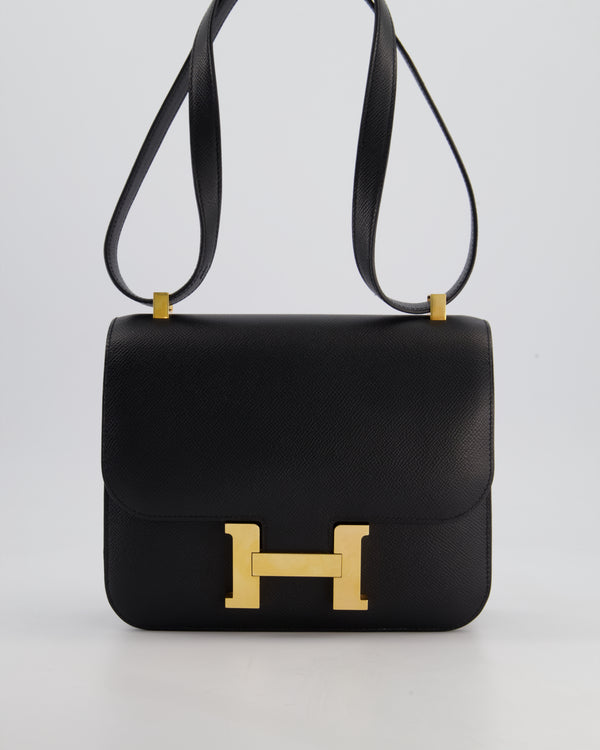 Hermès Constance 2-1 24cm Bag in Black Epsom Leather with Rose Gold Hardware