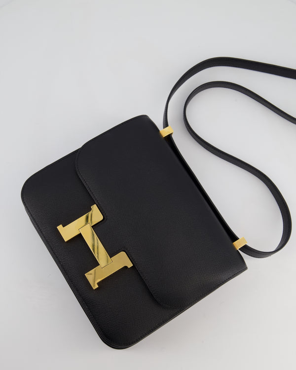 Hermès Constance 2-1 24cm Bag in Black Epsom Leather with Rose Gold Hardware