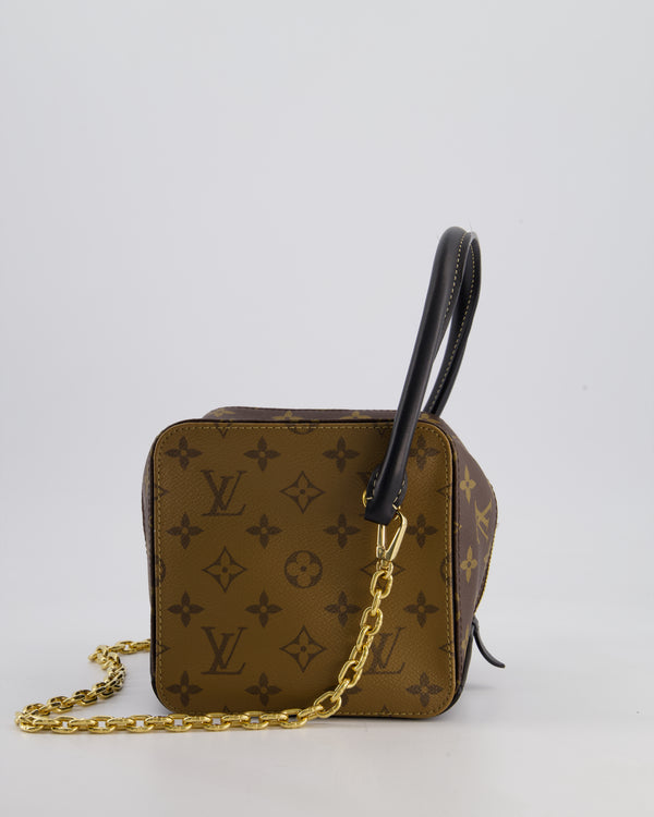Louis Vuitton Reverse Monogram Square Bag Canvas Leather with Gold Hardware