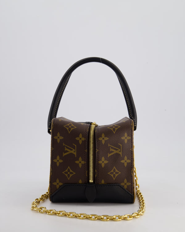 Louis Vuitton Reverse Monogram Square Bag Canvas Leather with Gold Hardware