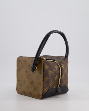 Louis Vuitton Reverse Monogram Square Bag Canvas Leather with Gold Hardware