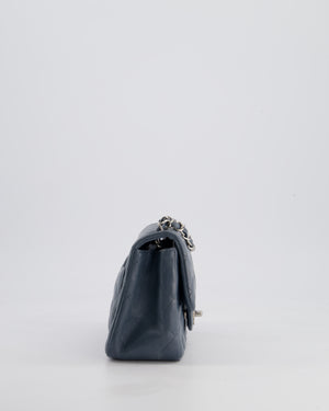 Chanel Grey Mini Square Single Flap Bag in Lambskin Leather with Silver Hardware