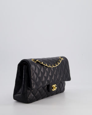 *FIRE PRICE* Chanel Black Classic Medium Double Flap Bag in Lambskin Leather with Gold Hardware
