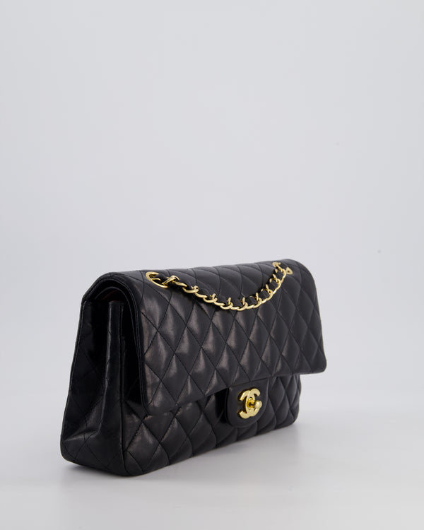 *FIRE PRICE* Chanel Black Classic Medium Double Flap Bag in Lambskin Leather with Gold Hardware