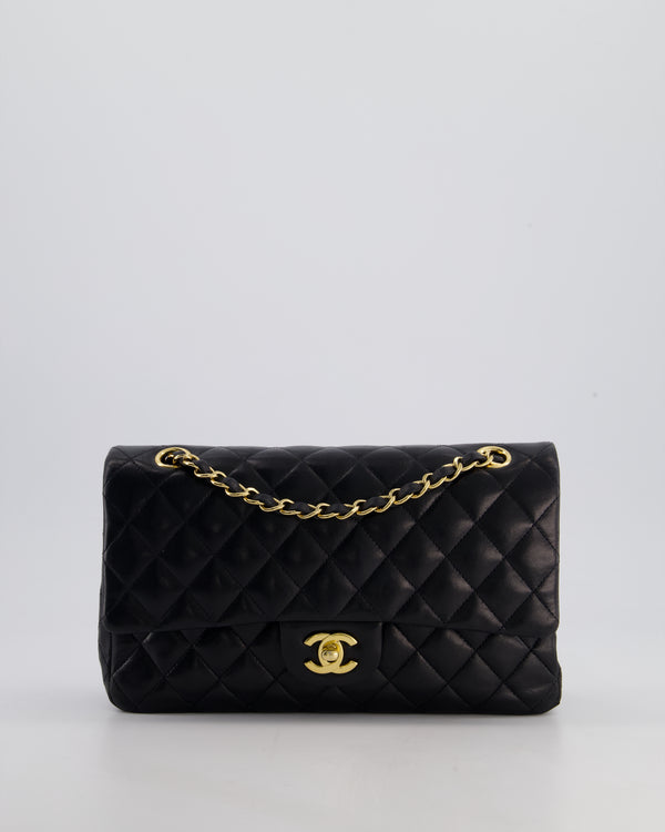 *FIRE PRICE* Chanel Black Classic Medium Double Flap Bag in Lambskin Leather with Gold Hardware