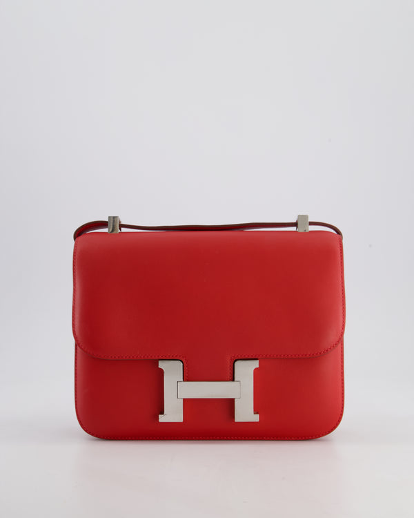*FIRE PRICE* Hermès Constance 24cm Bag in Rouge Vif Evercolor Leather with Palladium Hardware