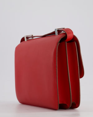 *FIRE PRICE* Hermès Constance III 24 Bag in Rouge Vif Evercolor Leather with Palladium Hardware