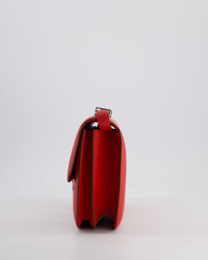 *FIRE PRICE* Hermès Constance III 24 Bag in Rouge Vif Evercolor Leather with Palladium Hardware