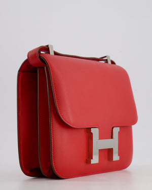 *FIRE PRICE* Hermès Constance III 24 Bag in Rouge Vif Evercolor Leather with Palladium Hardware
