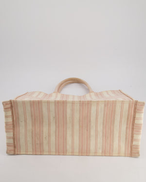 *FIRE PRICE* Christian Baby Pink and Cream Stripe St Tropez Canvas Large Book Tote Bag