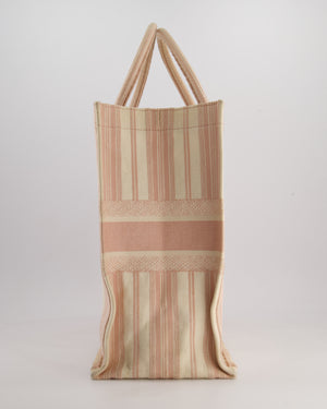 *FIRE PRICE* Christian Baby Pink and Cream Stripe St Tropez Canvas Large Book Tote Bag