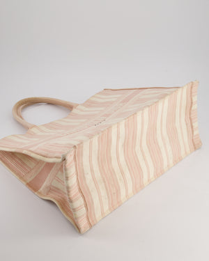 *FIRE PRICE* Christian Baby Pink and Cream Stripe St Tropez Canvas Large Book Tote Bag