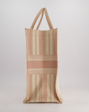 *FIRE PRICE* Christian Baby Pink and Cream Stripe St Tropez Canvas Large Book Tote Bag