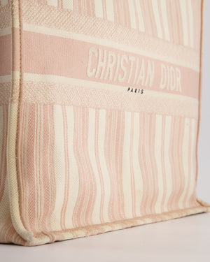 *FIRE PRICE* Christian Baby Pink and Cream Stripe St Tropez Canvas Large Book Tote Bag