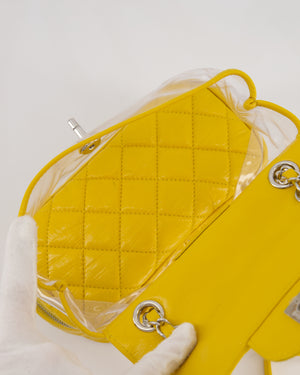 Chanel Yellow Aquarium Backpack Bag in Crumpled Calfskin Leather with Silver Hardware