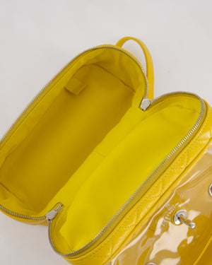Chanel Yellow Aquarium Backpack Bag in Crumpled Calfskin Leather with Silver Hardware