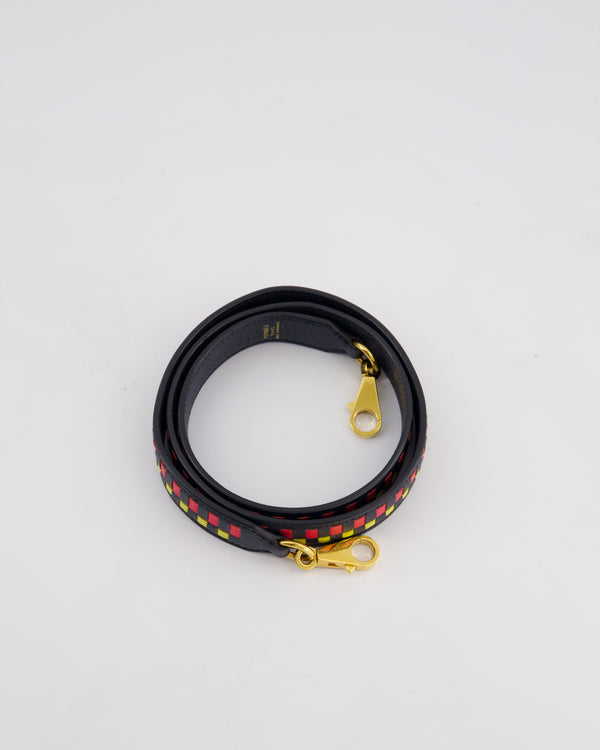 Hermès Blue Nuit Epsom Leather Tressage 25mm Bag Strap with Gold Hardware