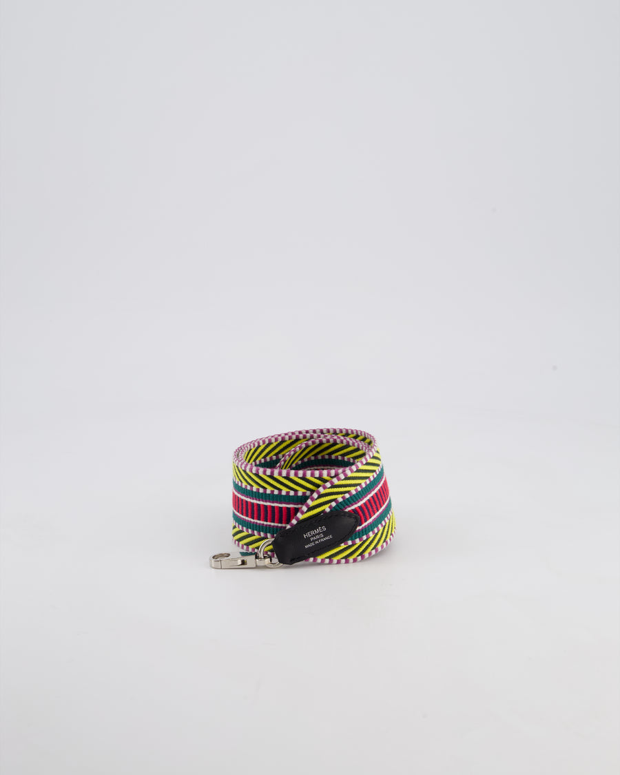 Hermès Multi Colour Canvas Sangle Cavale 50MM Bag Strap with Palladium Hardware