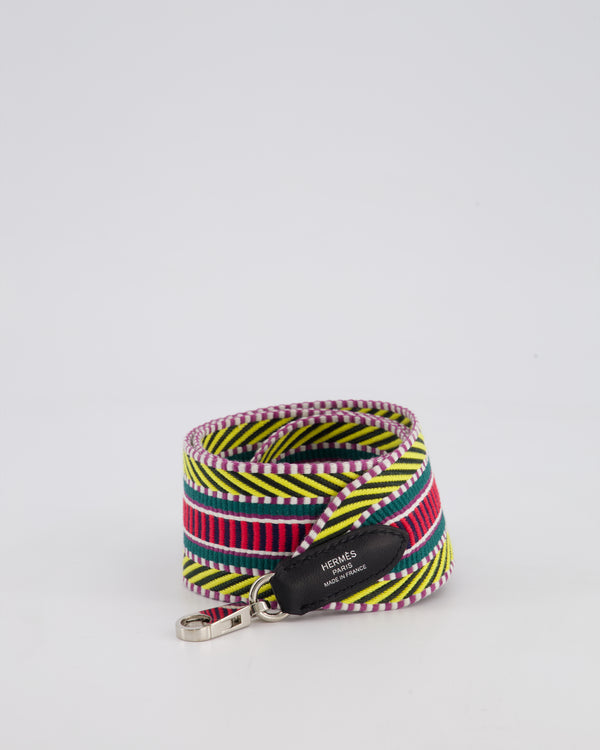 Hermès Multi Colour Canvas Sangle Cavale 50MM Bag Strap with Palladium Hardware