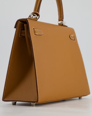Hermès Kelly Sellier 25cm Bag in Gold Epsom Leather with Palladium Hardware