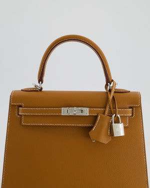 Hermès Kelly Sellier 25cm Bag in Gold Epsom Leather with Palladium Hardware