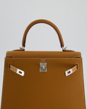 Hermès Kelly Sellier 25cm Bag in Gold Epsom Leather with Palladium Hardware