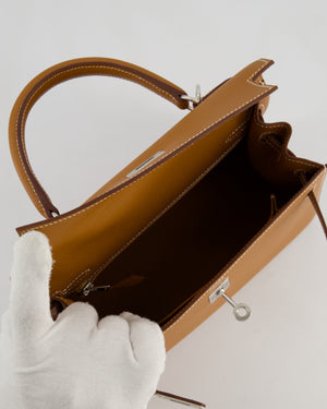 Hermès Kelly Sellier 25cm Bag in Gold Epsom Leather with Palladium Hardware