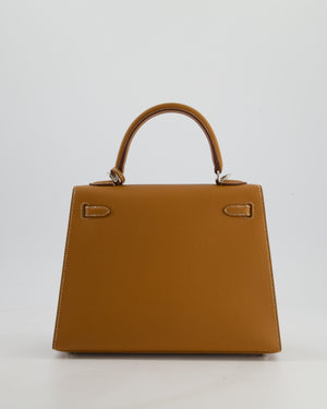 Hermès Kelly Sellier 25cm Bag in Gold Epsom Leather with Palladium Hardware