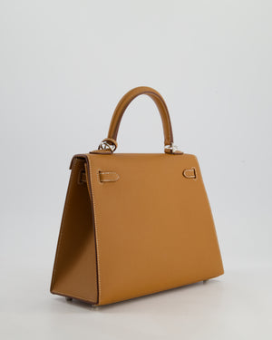 Hermès Kelly Sellier 25cm Bag in Gold Epsom Leather with Palladium Hardware