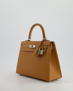 Hermès Kelly Sellier 25cm Bag in Gold Epsom Leather with Palladium Hardware