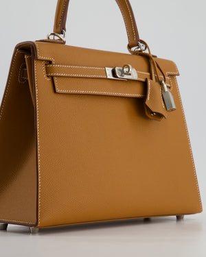 Hermès Kelly Sellier 25cm Bag in Gold Epsom Leather with Palladium Hardware