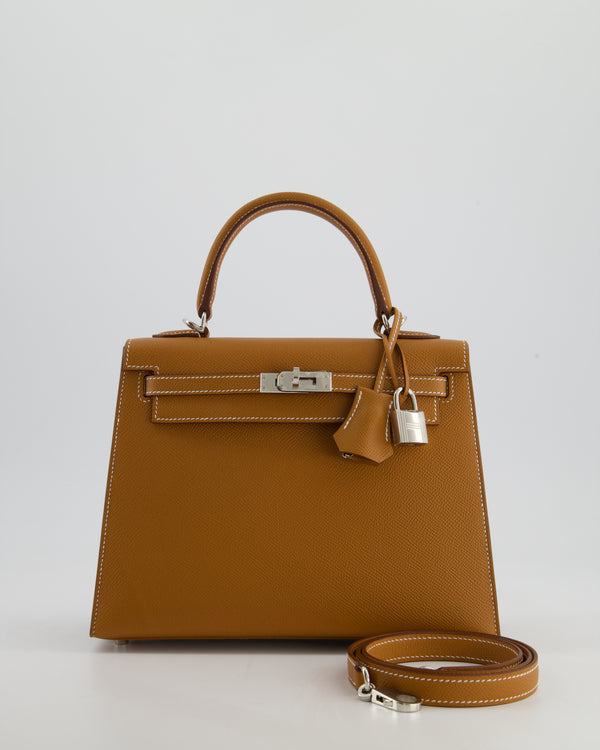 Hermès Kelly Sellier 25cm Bag in Gold Epsom Leather with Palladium Hardware