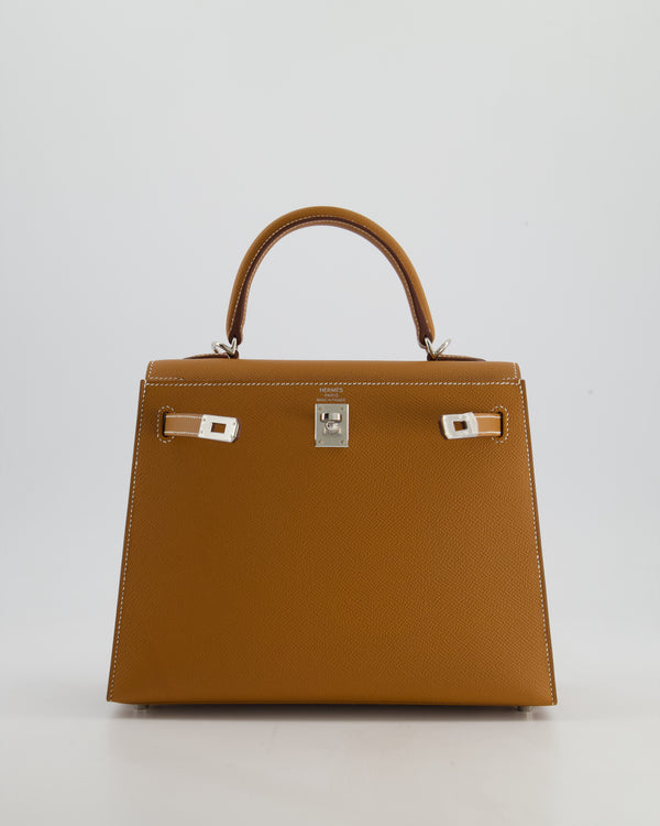 Hermès Kelly Sellier 25cm Bag in Gold Epsom Leather with Palladium Hardware