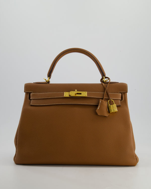 Hermès Kelly Bag 32cm Retourne in Gold Togo Leather with Gold Hardware