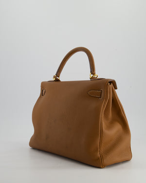 Hermès Kelly Bag 32cm Retourne in Gold Togo Leather with Gold Hardware