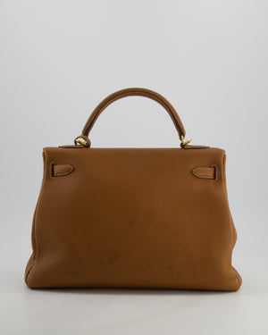 Hermès Kelly Bag 32cm Retourne in Gold Togo Leather with Gold Hardware