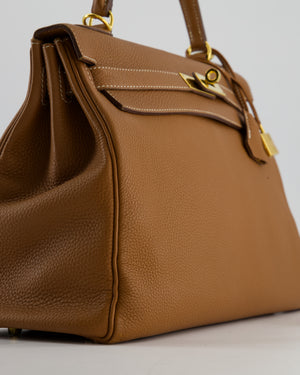 Hermès Kelly Bag 32cm Retourne in Gold Togo Leather with Gold Hardware