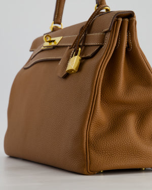 Hermès Kelly Bag 32cm Retourne in Gold Togo Leather with Gold Hardware