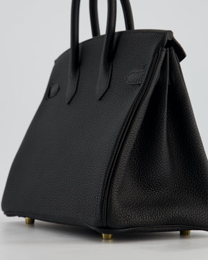 *HOLY GRAIL* Hermès Birkin 25 Retourne Bag in Noir Togo Leather with Gold Hardware