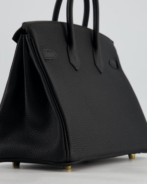 *HOLY GRAIL* Hermès Birkin 25 Retourne Bag in Noir Togo Leather with Gold Hardware