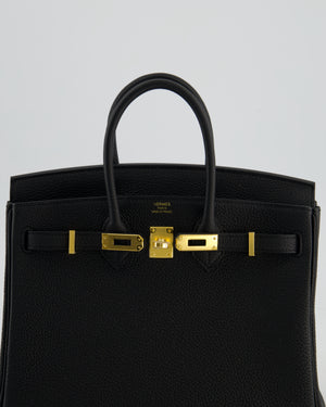 *HOLY GRAIL* Hermès Birkin 25 Retourne Bag in Noir Togo Leather with Gold Hardware