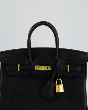 *HOLY GRAIL* Hermès Birkin 25 Retourne Bag in Noir Togo Leather with Gold Hardware