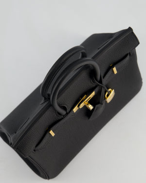 *HOLY GRAIL* Hermès Birkin 25 Retourne Bag in Noir Togo Leather with Gold Hardware