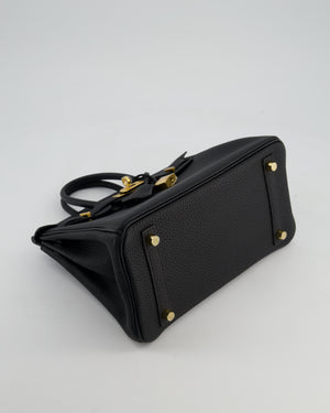 *HOLY GRAIL* Hermès Birkin 25 Retourne Bag in Noir Togo Leather with Gold Hardware