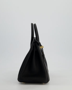 *HOLY GRAIL* Hermès Birkin 25 Retourne Bag in Noir Togo Leather with Gold Hardware