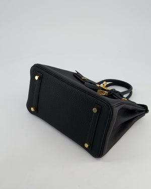 *HOLY GRAIL* Hermès Birkin 25 Retourne Bag in Noir Togo Leather with Gold Hardware