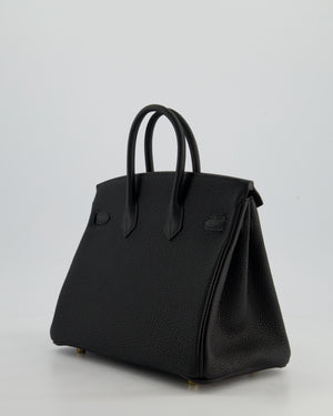 *HOLY GRAIL* Hermès Birkin 25 Retourne Bag in Noir Togo Leather with Gold Hardware