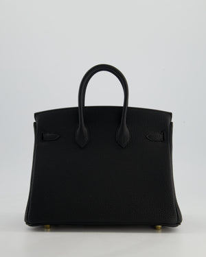 *HOLY GRAIL* Hermès Birkin 25 Retourne Bag in Noir Togo Leather with Gold Hardware